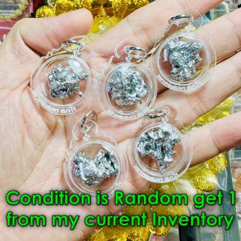 Leklai Wacharatad White Silver Guardian Immortal Bunch Somporn Thai Amulet 17727